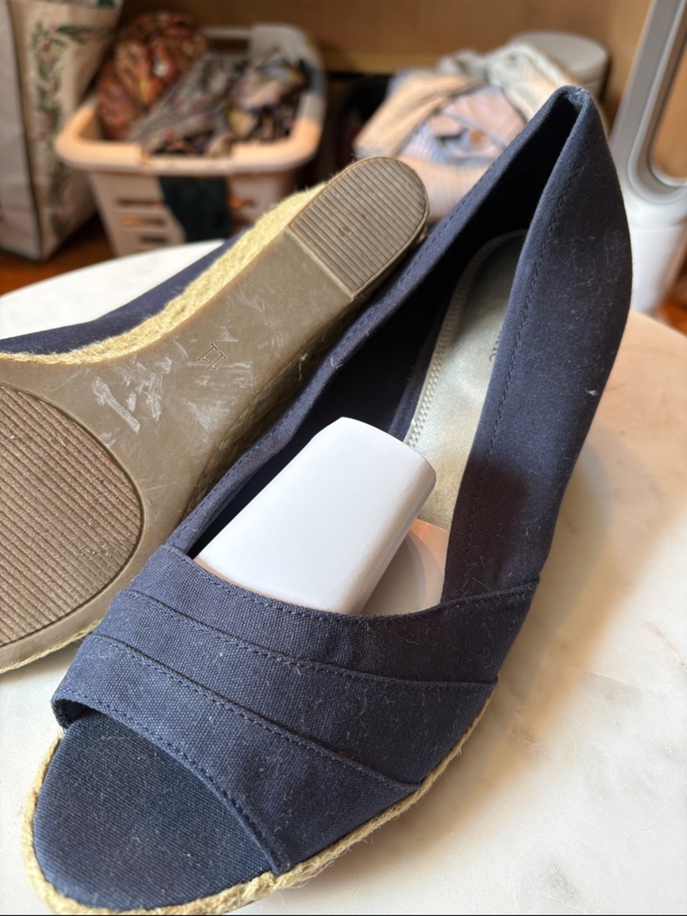Kelly & Katie blue canvas heel